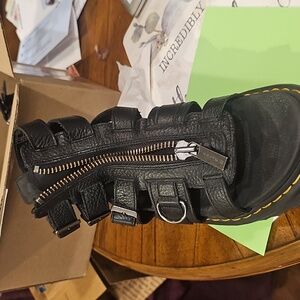 Doc Marten Olson Milled Nappa Leather Sandal in Black Size 9.